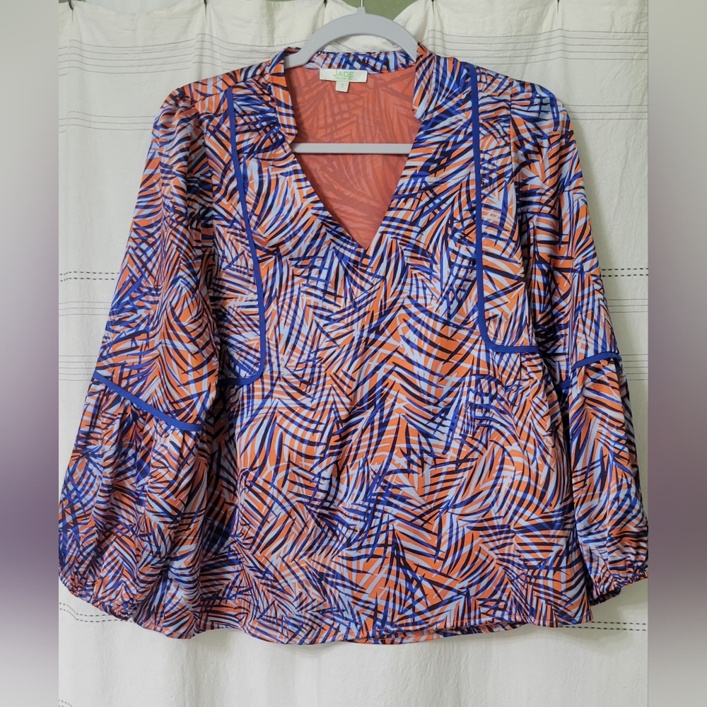 JADE BOHEMIAN Satin Blouse Size Small